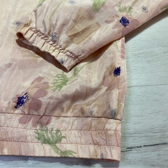 Vintage EVR Div Rousso Apparel Silk Pastel Floral WindBreaker Jacket, Sz Medium - Picture 4 of 13